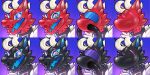  2_horns anthro black_body black_collar black_latex blue_eyes blue_sclera bound canid canine canis collar dragon drone encasement epic_games eye_scar facial_scar female fortnite fur_trim_(clothing) fusion gas_mask glistening glistening_body glistening_rubber hi_res horn latex latex_skin looking_at_viewer mammal mask mind_control multicolored_eyes multiple_images open_mouth pack_leader_highwire pink_eyes red_body red_latex rindeadsong ringed_eyes scar siev simple_background snout solo two_tone_eyes wearing_mask wolf 