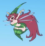  2023 betilla big_breasts bigdad breasts cleavage clothed clothing fairy female hair huge_breasts humanoid insect_wings long_hair not_furry open_mouth open_smile rayman_(series) red_hair simple_background smile solo thick_thighs ubisoft wings 