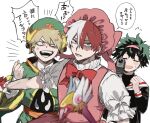  ametaro_(ixxxzu) bakugou_katsuki bishounen blonde_hair boku_no_hero_academia burn_scar camcorder cardcaptor_sakura cosplay crossdressing daidouji_tomoyo daidouji_tomoyo_(cosplay) freckles glove_bow gloves green_hair heterochromia highres holding holding_wand kinomoto_sakura kinomoto_sakura_(cosplay) li_xiaolang li_xiaolang_(cosplay) long_sleeves looking_at_viewer magical_boy magical_girl male_focus midoriya_izuku multicolored_hair pink_headwear red_eyes red_hair scar short_hair spiked_hair todoroki_shouto two-tone_hair video_camera wand white_gloves white_hair 