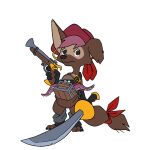  animated anthro clothing female feral gun hybrid pirate ranged_weapon solo tama-tama weapon 