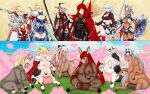  2022 absurd_res animal_humanoid anthro armor artoria_pendragon asinus before_and_after blonde_hair bovid bovine braided_hair breast_expansion breasts caenis_(fate) cape cape_only cattle clothing day digital_media_(artwork) donkey equid equid_humanoid equine equine_humanoid esotericer expansion fate_(series) female grass group growth hair hi_res holding_object holding_shield holding_sword holding_weapon hooves horn horn_growth horse human human_to_anthro humanoid humanoid_to_anthro jeanne_d&#039;arc_(fate) magic mammal mammal_humanoid melee_weapon mordred_(fate) mostly_nude navel nipples nude oda_nobunaga outside overweight overweight_anthro pauldron plant red_hair shield shocked simple_background species_transformation sword tail_growth teats transformation type-moon udder_growth udders unconvincing_armor weapon weight_gain white_hair 