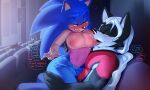  5:3 anthro areola black_body black_fur blue_body breasts canid canine canis clothed clothing crossgender dialogue duo english_text erection erection_under_clothing eulipotyphlan female fur gynomorph gynomorph/male hedgehog hi_res infinite_(sonic) intersex intersex/male jackal krazyelf male mammal mtf_crossgender multicolored_body multicolored_fur nipples sega sonic_forces sonic_the_hedgehog sonic_the_hedgehog_(series) tan_body text two_tone_body two_tone_fur white_body white_fur 