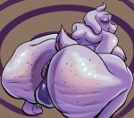  absurd_res anthro balls big_balls bikini body bovid breasts caprine cellulite clothed clothing eyes female floppy fur genitals goat gynomorph hi_res horn intersex invalid_tag latex mammal mature_(disambiguation) out overweight pear-shaped_figure penis poking_out purple red solo swimwear thick_thighs topless toriel undertale_(series) white wide wide_hips 