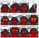  absurd_res anthro bangs black_hair cute_expression cute_eyes demon emotional expression_sheet expressions felid female fur glowing glowing_eyes hair hi_res horn humanoid leopard lili_(umbraunderscore) long_hair looking_at_viewer mammal pantherine red_body red_fur red_skin smile solo succubus umbraunderscore yellow_eyes 