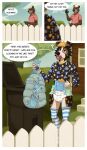  anthro bodily_fluids canid canine clothed clothing comic diaper diaperdork digital_media_(artwork) duo english_text genital_fluids hi_res infantilism male mammal neighbor pacifier sippy_cup text urine wet_diaper wetting 