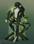  2023 4_toes 5_fingers anthro artist_name black_body black_fur black_nose blue_eyes bracelet countershade_tail countershade_torso countershading digitigrade dipstick_ears featureless_crotch feet fingers fur green_tentacles hare hi_res icy-marth jewelry lagomorph leporid long_ears magic magic_tentacle magic_user male mammal markings multicolored_ears navel patreon_link pecs plant_tentacles pupils rabbit slit_pupils smile solo standing subscribestar_link subscribestar_logo tail tentacles toes white_body white_countershading white_ear_tips white_feet white_fur white_hands white_markings 