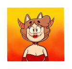  accessory amy_(creator_ant) anthro clothed clothing creator_ant domestic_cat felid feline felis female hair hi_res horn lipstick looking_at_viewer makeup mammal short_hair simple_background smile solo 