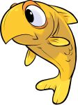  alpha_channel ambiguous_gender club_penguin feral fin fish fish_tail full-length_portrait hi_res looking_aside marine official_art portrait simple_background solo transparent_background unknown_artist yellow_body 