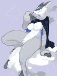  anthro areola breasts canid canine canis female fur hi_res kame_3 mammal nipples nude simple_background solo white_body 