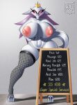  absurd_res anthro avian big_breasts bird breasts clothed clothing female fishnet fishnet_legwear helluva_boss hi_res huge_breasts legwear mature_female nipples panties revifrry stella_(helluva_boss) topless underwear 