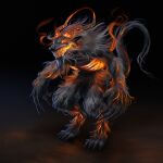  adrian_bueno anthro bared_teeth canid canid_demon canine claws demon fire fire_from_mouth flaming_eye flaming_eyes flaming_hair hellhound hi_res horn male mammal nude pseudo_hair safe_nudity solo teeth were werecanid werecanine werewolf 