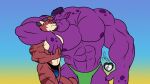  abs anthro bulge bupkus_(space_jam) clothing domestic_cat duo facial_hair felid feline felis gepredators goatee hat headgear headwear hi_res kiss_on_lips male male/male mammal monstar_(space_jam) monster nipples pecs purple_body space_jam underwear warner_brothers 