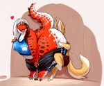  &lt;3 2017 against_surface against_wall anthro big_butt bottomwear breasts butt butt_in_face butt_press canid canine chubby_anthro chubby_female claws clothed clothing dinosaur duo ears_up fangs female fox fur hair hand_on_butt hi_res loki_(shenzel) male mammal open_mouth overweight overweight_anthro overweight_female partially_clothed paws pinned pinned_by_butt raised_tail reptile scales scalie shenzel shirt shorts shorts_down slightly_chubby tail tank_top teeth theropod thick_thighs toe_claws tongue topwear trinity_(shenzel) tyrannosaurid tyrannosaurus tyrannosaurus_rex wide_hips 