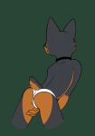  2023 2d_animation animated anthro black_body black_fur brown_body brown_fur canid canine canis clothed clothing collar dobermann domestic_dog female fur hi_res looking_away loop mammal multicolored_body multicolored_fur panties pinscher short_playtime simple_background solarpetal solo solo_focus topless topless_female two_tone_body two_tone_fur underwear white_clothing white_panties white_underwear 