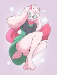  2023 absurd_res anthro blush bottomless bottomless_anthro bottomless_male bovid butt caprine clothed clothing deltarune digital_media_(artwork) eyewear floppy_ears fur glasses goat hi_res kyron-ladon looking_at_viewer male mammal open_mouth ralsei solo undertale_(series) white_body white_fur 
