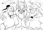  &lt;3 bat beard big_pecs demon disney disney&#039;s_aladdin facial_hair ganondorf genie_(disney) gerudo group group_sex hair human humanoid invalid_tag kalvai male male/male mammal monochrome muscular muscular_male nintendo pecs sea_pupper sex sketch the_legend_of_zelda threesome trio 