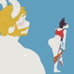  anthro anthro_on_anthro asgore_dreemurr balls beard blonde_hair blush boss_monster bottomwear bottomwear_down bovid butt canid canine canis caprine clothed clothing digital_media_(artwork) doggo_(undertale) domestic_dog duo erection facial_hair fur genitals hair hi_res horn ledange legs_up male male/male mammal mature_anthro mature_male nude pants pants_down partially_clothed presenting presenting_hindquarters simple_background surprised_expression undertale undertale_(series) underwear white_body 