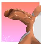  anthro balls canid canine canis erection flaccid fox fur genitals glans half-erect hi_res humanoid male mammal muscular muscular_anthro muscular_male orange_body orange_fur penis simple_background solo vein veiny_penis white_body white_fur xzenonart 