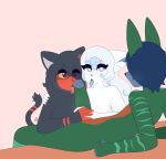  absurd_res alolan_form alolan_vulpix anthro black_body black_fur blue_hair eye_contact eyewear fan_character fellatio female fur generation_7_pokemon genitals glasses green_body green_fur group hair hi_res kneeling_oral_position lagomorph leporid litten looking_at_another looking_at_partner lying male male/female mammal max_draws nintendo nude on_back open_mouth oral penile penis pokemon pokemon_(species) rabbit rear_view red_body red_fur regional_form_(pokemon) sex sitting tongue tongue_out trio white_body white_fur 