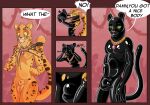  anthro bulge cheetah comic duo felid feline hezitween hi_res latex liquid_latex male male/male mammal panthera rubber transformation 