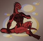  2_penises animal_genitalia animal_penis anthro arm_spikes chin_spikes divinity:_original_sin_2 divinity_(series) elbow_spikes erection facial_spikes genitals head_spines hemipenes hi_res jaw_spikes knee_spikes leg_spikes lizard_(divinity) lizardman looking_at_viewer male multi_genitalia multi_penis muscular muscular_male nude penis pupils red_body red_penis red_scales reptile scales scalie sitting slit_pupils solo spikes spikes_(anatomy) starfallhybrid_(artist) teeth the_red_prince wide_hips yellow_eyes 