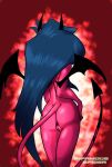  big_butt blue_hair bodily_fluids butt demon demon_humanoid female genitals hair helluva_boss hi_res horn humanoid infamousspidr78 kiki_(helluva_boss) nude pussy red_eyes solo succubus tail thick_thighs wings 