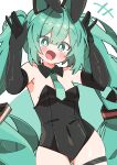  absurdres animal_ears elbow_gloves gloves green_eyes green_hair hatsune_miku highres playboy_bunny rabbit_ears smile twintails uruti_2388 vocaloid 