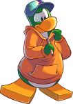  absurd_res alpha_channel avian bird clothing club_penguin full-length_portrait hat headgear headwear hi_res holding_object holding_pencil hoodie male official_art orange_clothing orange_hoodie orange_topwear pencil_(object) penguin portrait simple_background solo topwear transparent_background unknown_artist 