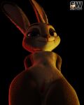  3d_(artwork) anthro blender_(software) blender_cycles breasts digital_media_(artwork) disney female flat_chested fur genitals grey_body grey_fur hi_res judy_hopps lagomorph leporid looking_at_viewer mammal nipples nude pussy rabbit simple_background smile snippwapp solo zootopia 