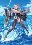  1girl absurdres azur_lane bangs bare_shoulders blue_sky cloud commentary day full_body hair_between_eyes highres lom_(lom_lom_8) open_mouth outdoors reno_(azur_lane) sidelocks sky solo standing 