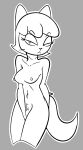  a_kitty_bobo_show anthro breasts cartoon_network digital_media_(artwork) domestic_cat felid feline felis female gold-white-kott hair hi_res looking_at_viewer maggie_(kitty_bobo) mammal nipples nude pubes resting_bitch_face simple_background solo tail 