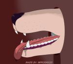  anthro bodily_fluids canid canine canis domestic_dog drooling glory_hole hi_res inprogress kinktober mammal mawplay open_mouth saliva solo teeth tongue tongue_out 