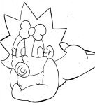  accessory bow_accessory bow_ribbon butt female hair_accessory hair_bow hair_ribbon human looking_at_viewer lying maggie_simpson mammal monochrome nipples nude object_in_mouth on_front pacifier pacifier_in_mouth reddragonkan ribbons solo the_simpsons traditional_media_(artwork) 
