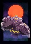  commentary_request dusknoir glowing highres kotobukkii_(yt_lvlv) looking_at_viewer night no_humans outdoors outline outstretched_hand pokemon pokemon_(creature) sky solo star_(sky) yellow_eyes 