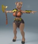  3d_(artwork) absurd_res anthro armor axe big_breasts breasts clothed clothing digital_media_(artwork) domestic_pig female hi_res mammal mayosplash melee_weapon microsoft minecraft mojang piglin simple_background solo suid suina sus_(pig) tusks undead weapon xbox_game_studios 
