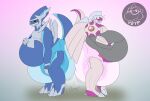  anthro dialga diaper dragon duo generation_4_pokemon legendary_pokemon male male/male musclegut nintendo overweight palkia playful pokemon pokemon_(species) shocked_eyes suprised_eyes yoshi-eats-your-pie 