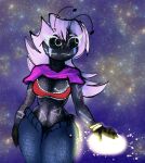  a_star_in_her_eyes alien alien_humanoid antennae_(anatomy) bra clothed clothing cosmic_flesh cosmonaut female hair hi_res humanoid long_hair lyra_kepler(a_star_in_her_eyes) raised_clothing raised_topwear solo topwear underwear white_hair 