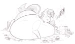  2018 belly big_belly blush burger burping equid equine eyelashes fast_food female feral food friendship_is_magic fries hasbro hi_res horn huge_belly immobile lying mammal monochrome my_little_pony obese obese_female obese_feral on_front overweight overweight_female overweight_feral ridiculouscake simple_background solo sound_effects twilight_sparkle_(mlp) unicorn white_background 