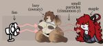  2023 ahoge anthro areola belly big_breasts blush bodily_fluids breasts brown_hair canid canine clothing curvy_figure digital_drawing_(artwork) digital_media_(artwork) duo electric_fan english_text felid feline felis female fox freckles fur girlsmell_particles hair hi_res lion long_hair lucy_(mexifurfoof) mammal maple_(mexifurfoof) meme messy_hair mexifurfoof navel nipples overweight overweight_anthro overweight_female pantherine red_hair shoulder_length_hair simple_background smile sweat tail text thick_thighs voluptuous wide_hips 