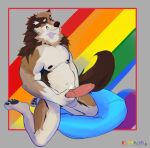  anthro canid canine canis hi_res kumalowner lgbt_pride male mammal pride_color_background pride_color_flag pride_colors simple_background solo wolf wolf_pride 