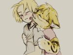  alphonse_elric alternate_species anthro brother cheetah dokudrinker duo edward_elric felid feline full_metal_alchemist furrification human human_on_anthro incest_(lore) interspecies male male/male mammal personal_grooming romantic romantic_ambiance sibling social_grooming 