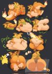  after_vore anthro anus belly big_belly big_butt butt charizard digestion duo feet generation_1_pokemon hi_res nintendo oral_vore pikachu pokemon pokemon_(species) raichu simple_background size_difference smaller_prey smile swollen thick_thighs vore watagenodebi 