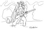  allister anthro avian cowboy gryphon gun hi_res hunt_showdown hunter male mythological_avian mythology ranged_weapon rifle solo swamp weapon 