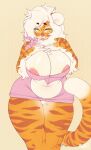  anthro big_breasts braided_hair breasts buxbi buxbi_(character) clothed clothing curvy_figure eyebrow_through_hair eyebrows felid female fur hair hands_on_own_breasts highlights_(coloring) huge_breasts long_hair looking_at_viewer mammal multicolored_body multicolored_fur multicolored_tail nipples orange_body orange_fur orange_tail pantherine pink_highlights portrait pupils signature slightly_chubby slit_pupils solo striped_body striped_fur stripes sweater tail thick_thighs three-quarter_portrait tiger topwear translucent translucent_hair voluptuous white_body white_fur white_hair white_tail wide_hips yellow_eyes 