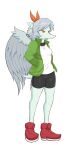  2023 alpha_channel amber_(snoot_game) amber_eyes anthro bottomwear bow_(feature) clothing digital_drawing_(artwork) digital_media_(artwork) dinosaur eyelashes feathered_wings feathers female footwear grey_body grey_scales hair hand_in_pocket hi_res jacket pockets pterodactylus pterosaur reptile scales scalie shoes short_hair short_tail shorts silver_hair simple_background smile sneakers snoot_game_(fan_game) snout solo tail topwear transparent_background unknown_artist wings 