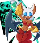  2023 absurd_res bat breasts brown_body brown_skin chaos_emerald cleavage clothed clothing cosplay crossover crossover_cosplay english_text eyeshadow female fur gem gloves handwear hi_res hoezayburger looking_at_viewer makeup mammal narrowed_eyes rouge_the_bat sega shantae shantae_(series) signature smile solo sonic_the_hedgehog_(series) text wayforward white_body white_fur wings 