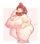  anthro areola big_areola big_breasts big_nipples biped bodily_fluids breasts brown_hair cleavage clothed clothing cute_fangs drooling erect_nipples featureless_hands female full-length_portrait generation_6_pokemon hair heart_(marking) hi_res holding_object holding_pillow huge_breasts huge_thighs inverted_nipples lightmizano looking_at_viewer nightgown nintendo nipple_outline nipples one_eye_closed open_mouth overweight overweight_anthro overweight_female pillow pokemon pokemon_(species) pokemorph portrait puffy_nipples red_eyes rubbing_eye saliva shiny_pokemon short_stack simple_background slurpuff solo standing thick_thighs three-quarter_view tired translucent translucent_clothing white_body wide_hips 