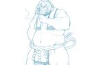  2023 anthro canid canine canis domestic_dog humanoid_hands kemono male mammal oogamikennta overweight overweight_male simple_background smoking solo sumo sumo_wrestler white_background 