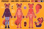  absurd_res anthro chinchilla chinchillid english_text fan_character female froggsalt hi_res mammal model_sheet punk rodent solo text turnaround 