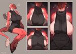  &lt;3 ambiguous_gender anthro areola bebebebebe biped breasts clothed clothing duo female front_view grey_background grey_body nipples red_body scalie simple_background 